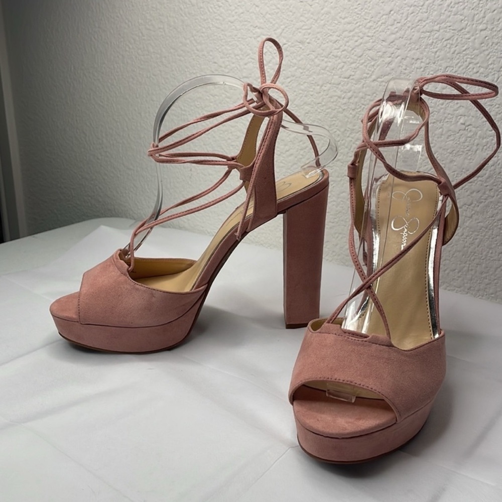 Jessica Simpson Suede strappy platform sandals - Picture 5 of 11